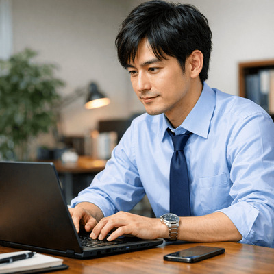 サラリーマンの作業風景